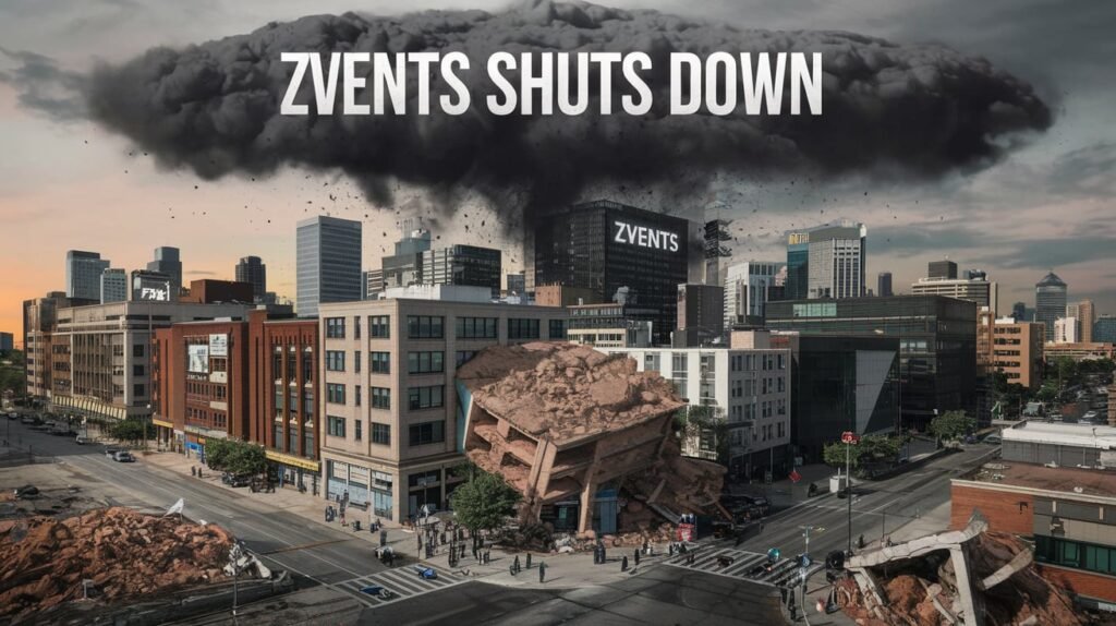 "Zvents logo with a closed sign, symbolizing the platform's shutdown and its impact on event discovery."