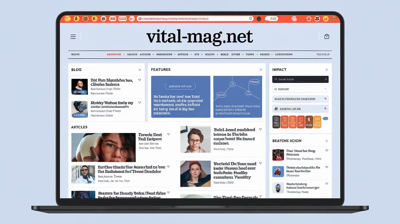 Vital-mag.net website screenshot showcasing blog and digital media content features.