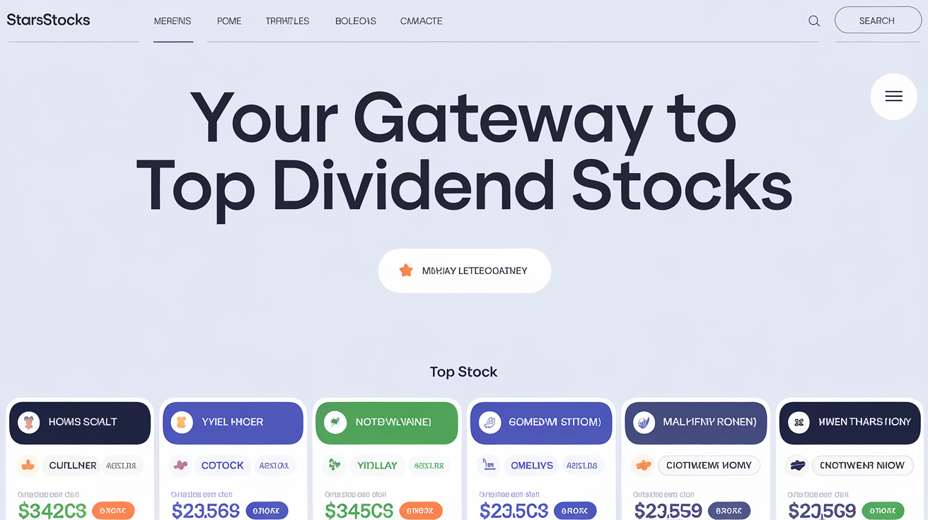 "5starsstocks.com website interface showcasing top dividend stocks and investment strategies"