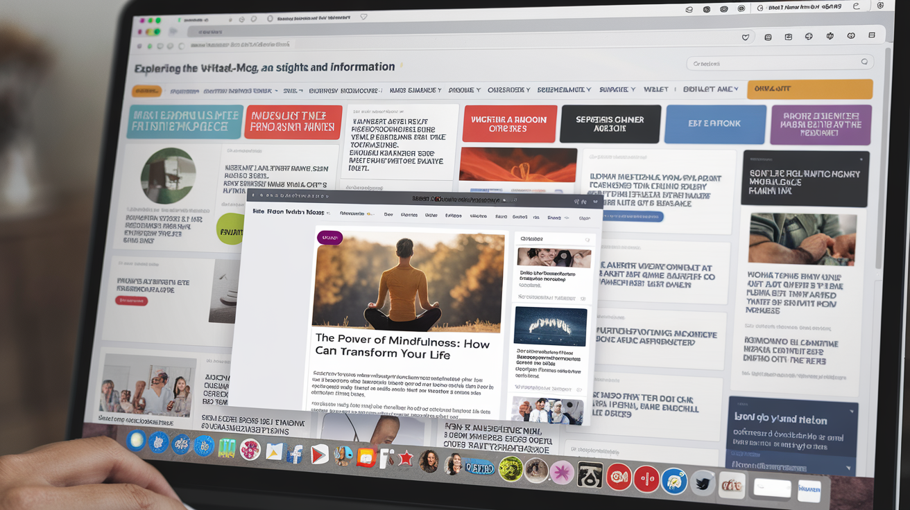 A sleek representation of the Vital-Mag.net blog interface, showcasing articles, updates, and a vibrant knowledge hub.